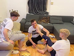 German Master boys feet pizza