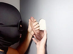 Car Mechanic Straight Guy With Hairy Cock And Precum Returns To Gloryhole To Be Drained