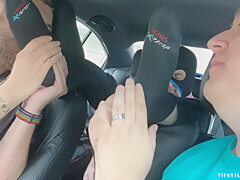 Petting And Adoring Jays Feet As Payment For His Ride