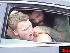 Sweaty Markus Barebacks A Twink In The Car