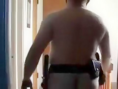 Fat Cop Jerks Off – Cop-Style