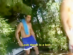 Naked gays have anal sex outdoor