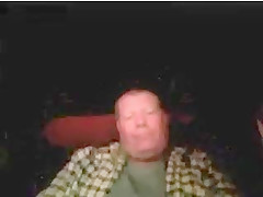 Fat guy soaks shirt with cumshot