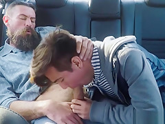 Beard Stepdaddy Fucks Twink In Back Of Car
