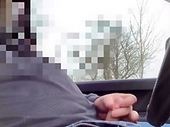 Open car door masturbation