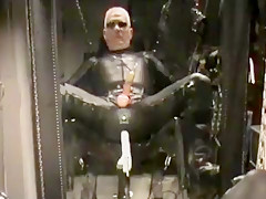 Rubber covered machine fucked and milked