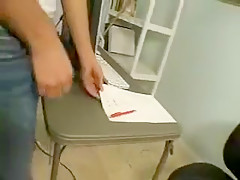 Sucking and anal riding in an office