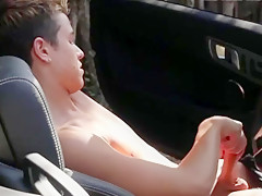 teen 18+ Boy Car Masturbation